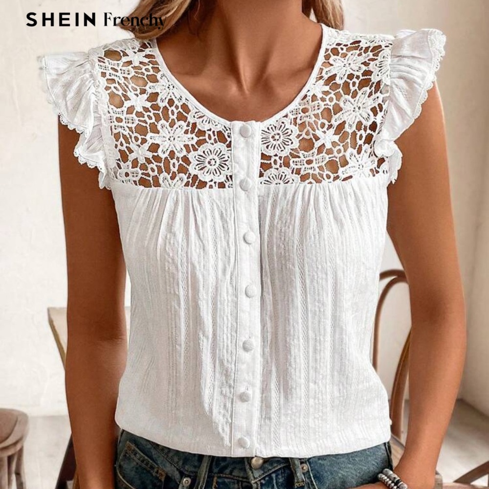 SHEIN Elegant White Blouse